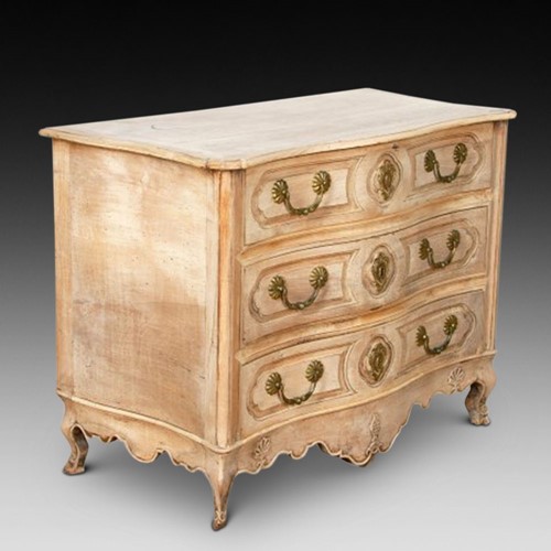 19th Century Serpentine Bleached Commode Chest