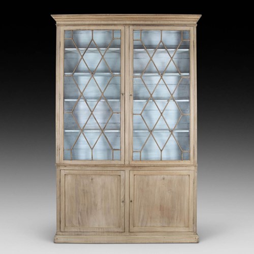 Large Mid-19Th Century Bleached Mahogany Bookcase