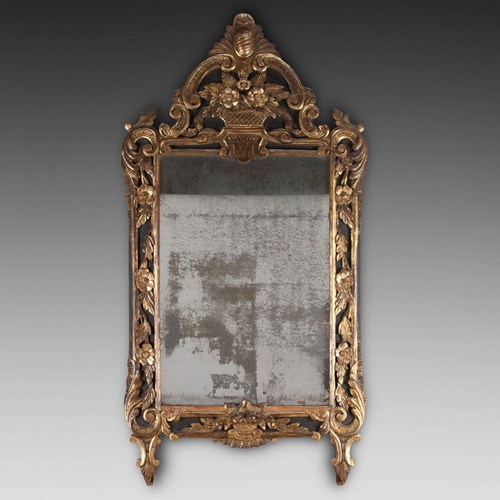 Late 18Th Century French Gilt And Ebonised Mirror