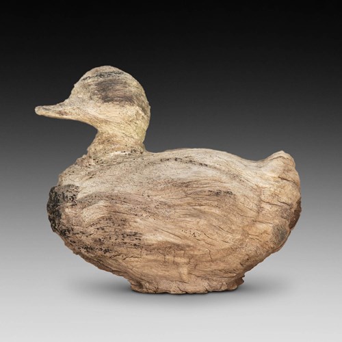 Late 19Th Century English Folk Art Wooden Teal Duck