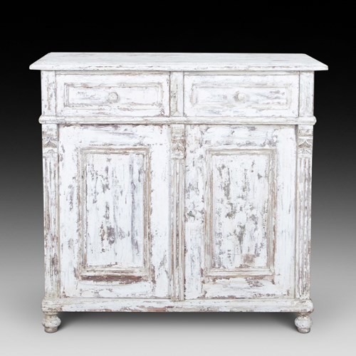 Late 19Th Century French Scraped And Painted Cupboard