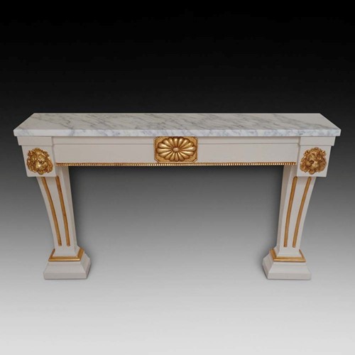 Magnificent Painted Console Table with Gilt Mounts