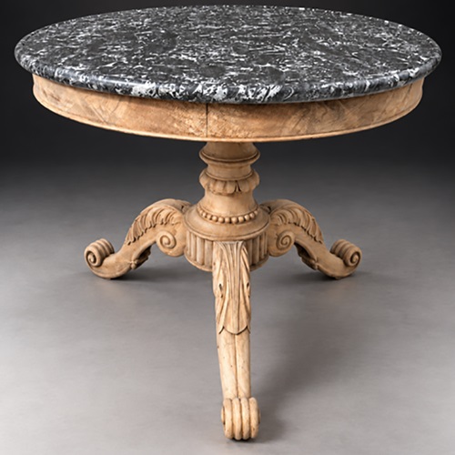 Mid-19Th Century French Bleached Walnut Gueridon Table