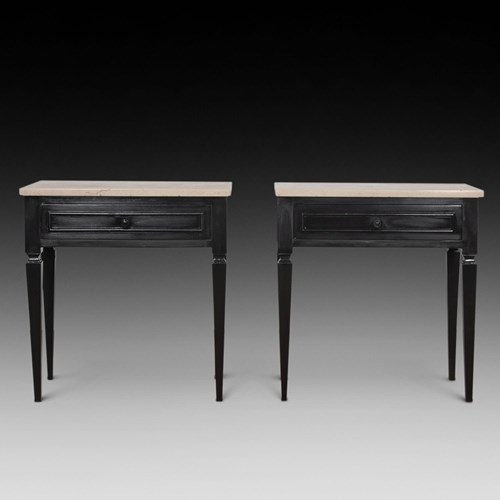 Pair Of Late 19Th Century Ebonised Side Tables