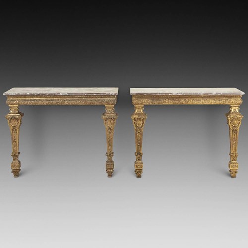 Pair Of 19Th Century Italian Console Tables
