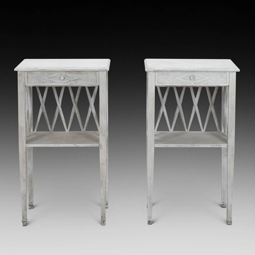 Pair Of 20Th Century English Painted Bedside Tables