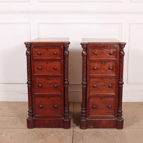 Pair of English Mahogany Bedside Chests