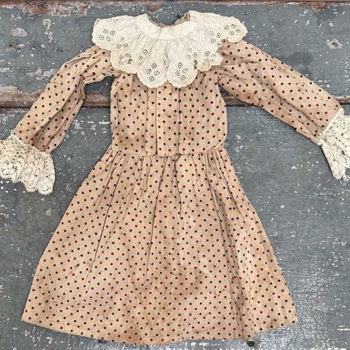 Dolls Spotty Cotton Dress French Early 20th century