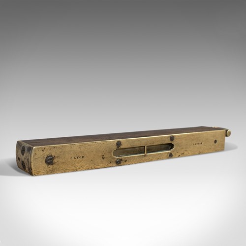 Antique Master Craftsman's Spirit Level, English, Brass, Desk, Victorian, 1850