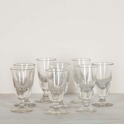 Eight Early 20th Century French Bistro Glasses