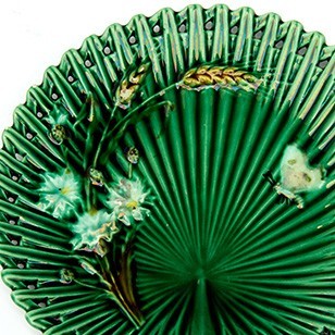 French Majolica Plate with Pierced Border