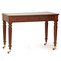 Free Standing Two Drawer Mahogany Writing Table