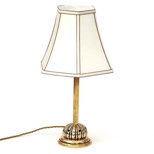 Brass Table Lamp With Pierced Melon Shaped Base