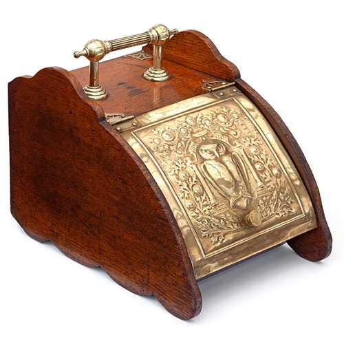 Brass Mounted Polished Oak Perdonium Magazine Box