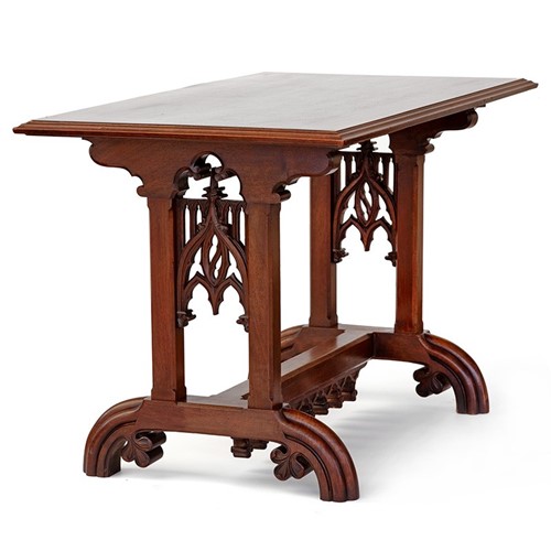 Finely Detailed Gothic Revival Mahogany Table