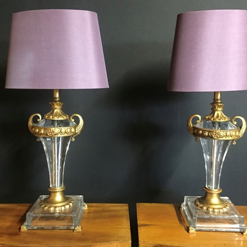 A pair of Lucite Lamps