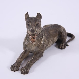 Franz Bergman Style Bronze Sculpture Of Great Dane