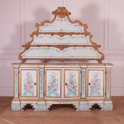 18th C Venetian Original Painted Sideboard