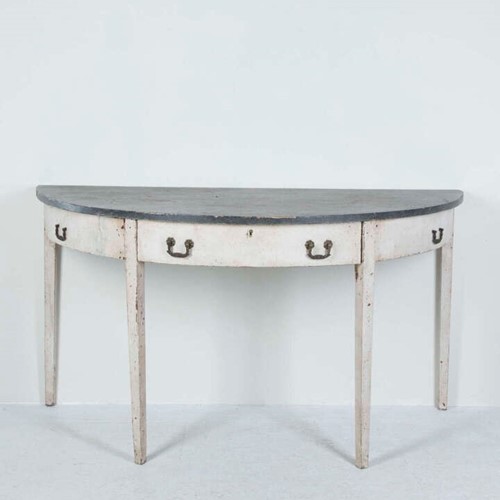 Large Country House Demi-Lune Table