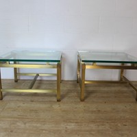 Pair of 1974 Lacquered Brass Coffee Tables