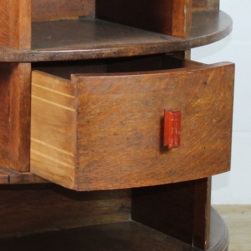Early 20thC Revolving Oak Book stand 
