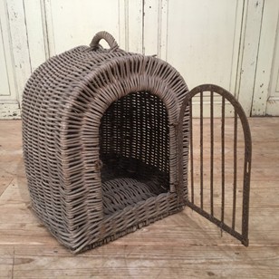 Small late 19thC French dog basket