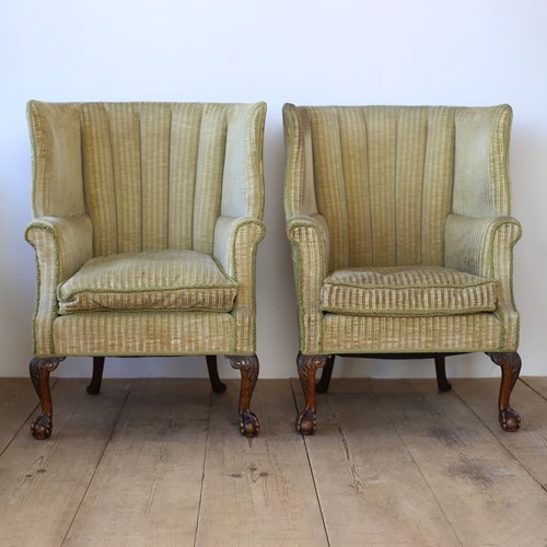 Pair Of 20Th Century Barrel Back Armchairs