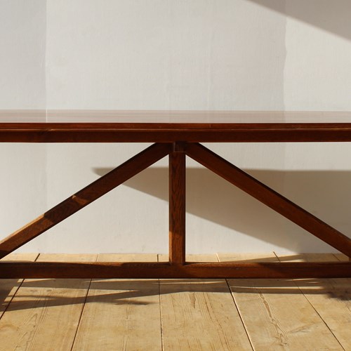 Oak Arts And Crafts Double X Frame Table