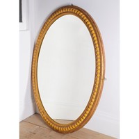 Large English oval Gilt and Gesso mirror 