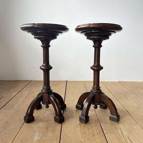 Pair Of Gothic Stands