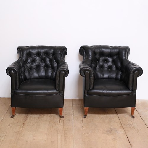 Pair Of Howard Style Armchairs