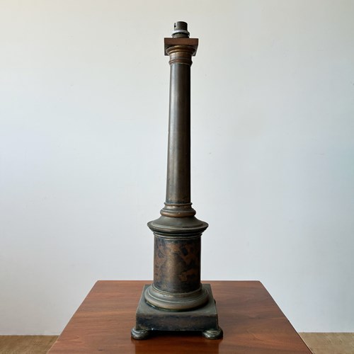 19Th Century  Column Lamp