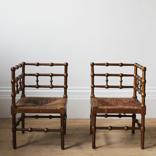 Pair Of Child’S Bobbin Chairs