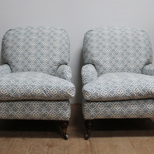 Pair Of Howard And Sons Grafton Armchairs 