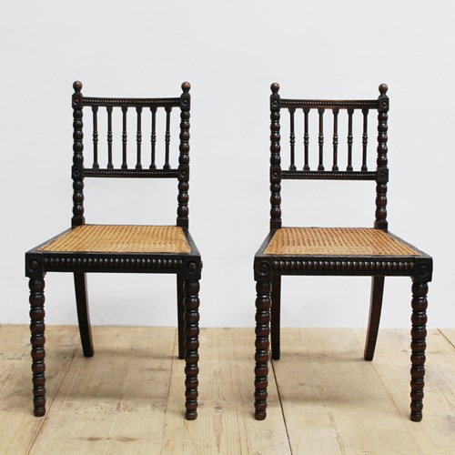 Pair Of 19Th Century Bobbin Side Chairs