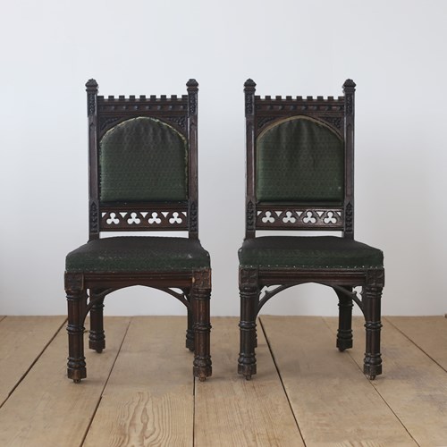 Pair Of 19Th Century Gothic Side Chairs 