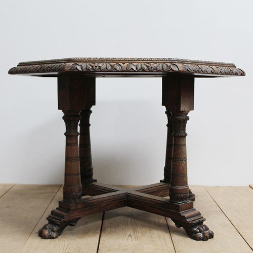 19Th Century Carved Oak Centre Table