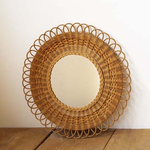 1970S Cane Mirror