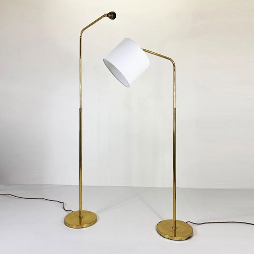 Pair Of 1970'S Italian Brass Floor Lamps