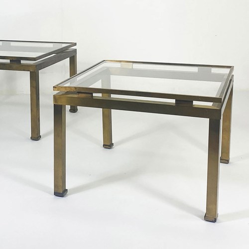 Italian Brass & Glass Occasional Tables