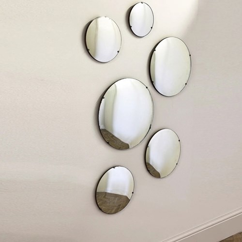 Mid Century Frameless Convex Mirrors