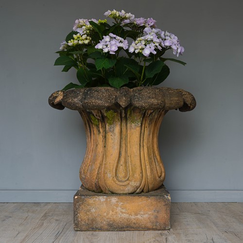 Antique Buff Terracotta Garden Urn