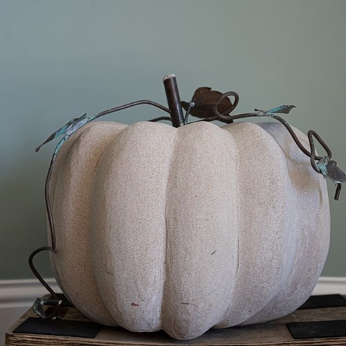 Solid Stone Hand Carved Pumpkin