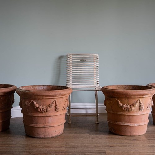 Four Huge Vintage Italian Terracotta Pots