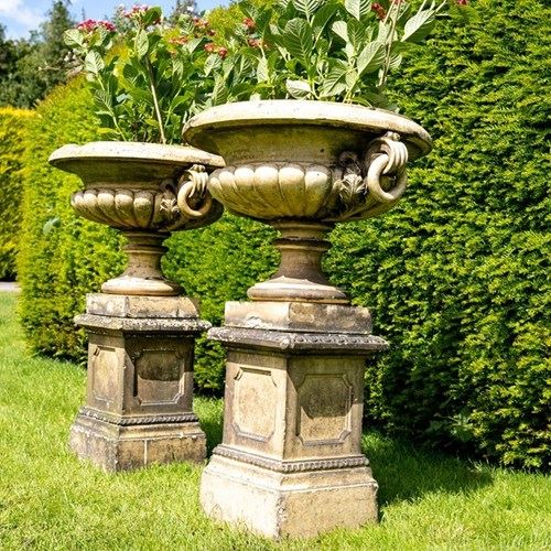 Pair Of Antique James Pulham Garden Urns