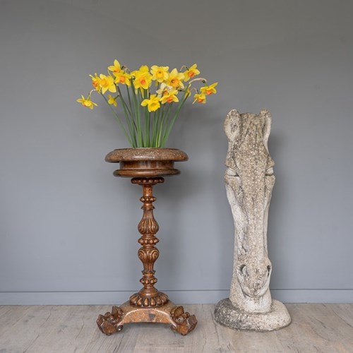 Anglo-Indian Antique Wood Plant Stand Or Jardinière