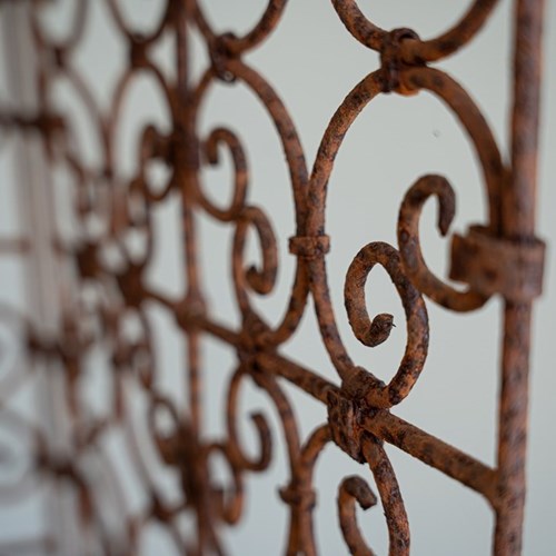 An Antique Wrought Iron Three-Fold Garden Screen