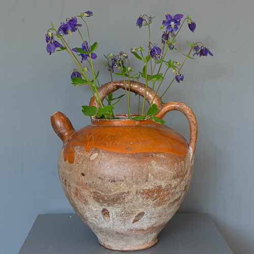 Antique French Glazed Cruche Pot