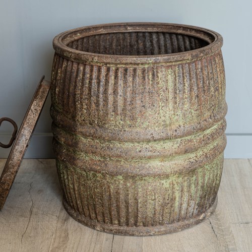 Victorian Galvanised Dolly Tub With Lid