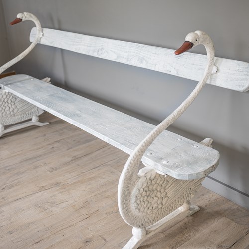 Antique Garden Swan Bench